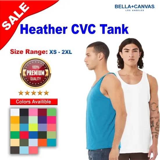 BELLA + CANVAS&reg; Heather CVC Crew Neck Tank Top - 3480CVC Neon Yellow {2}