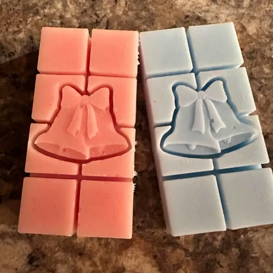Christmas Bells Snap out Center Wax Melt Snap Bar Silicone Mold {5}