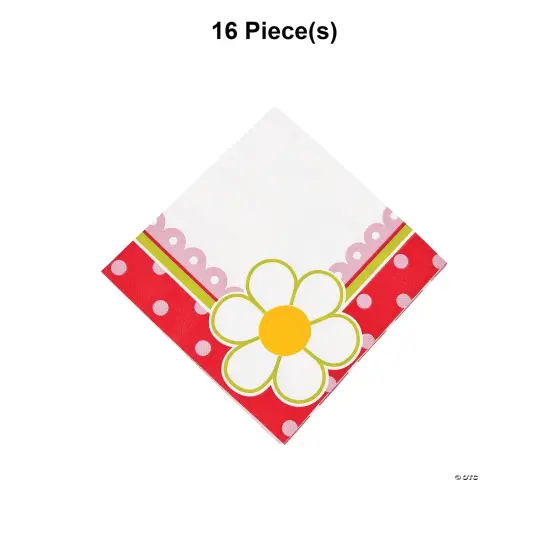 16 Piece(s) : Berry 1st Birthday Daisy Luncheon Napkins {3}