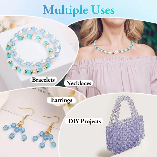 1820 Pieces Crystal Beads for Jewelry Making, Crystal Acrylic Beads Faceted Jewelry Beads Bicone Gem Beads for Jewelry Making (6 MM) {6}