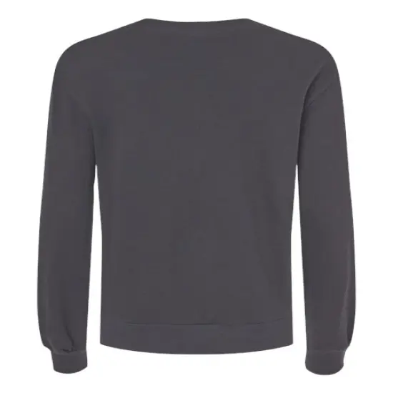 Women's Eco&reg; Washed Terry Throwback Pullover Dark Grey New {2}