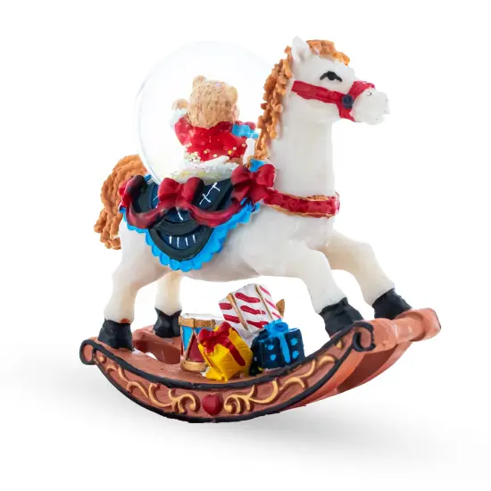 Teddy Bears' Rocking Horse Christmas Water Snow Globe {4}