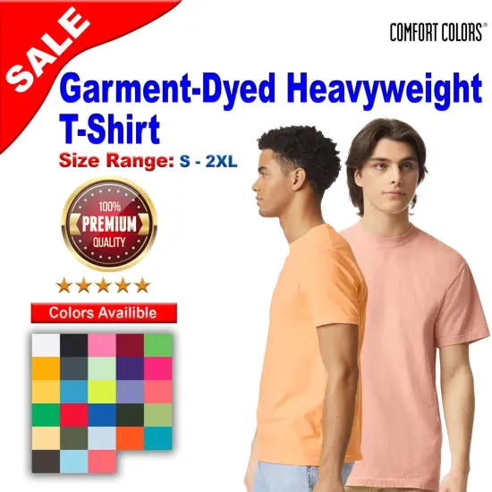 Comfort Colors&reg; Garment Dyed Heavyweight Crewneck Short Sleeve T-Shirt Denim {3}