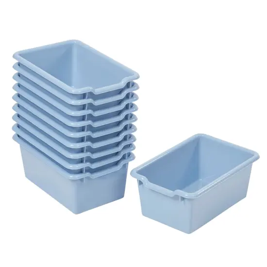 Scoop Front Storage Bins, Multipurpose Organization, 10-Pack Powder Blue {1}