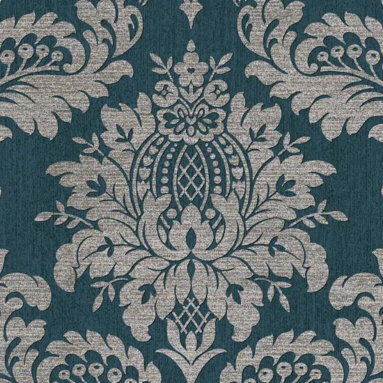 Archive Damask Teal and Gold Wallpaper {4}