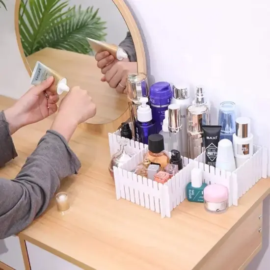 14.5"x2.75" 4Pcs Adjustable DIY Drawer Dividers White {4}