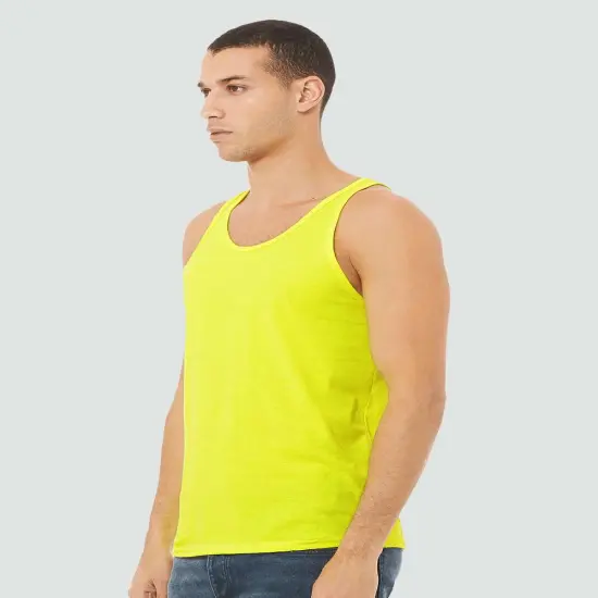 BELLA + CANVAS&reg; Heather CVC Crew Neck Tank Top - 3480CVC Neon Yellow {6}