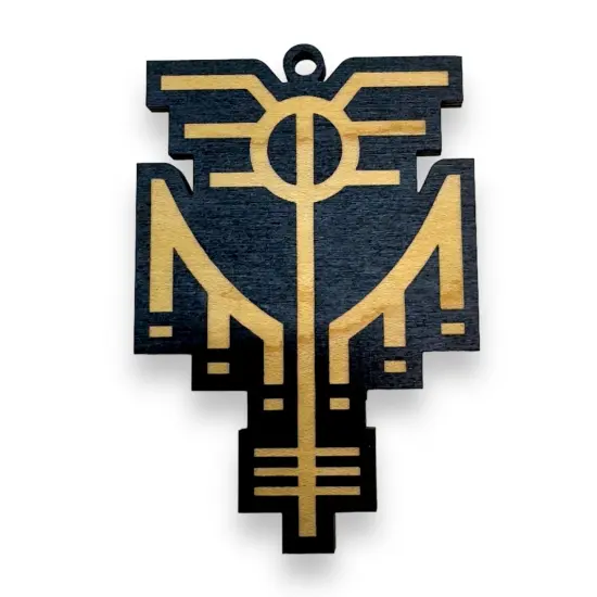 Ornament - Black - Valkyrie Viking Symbol {1}