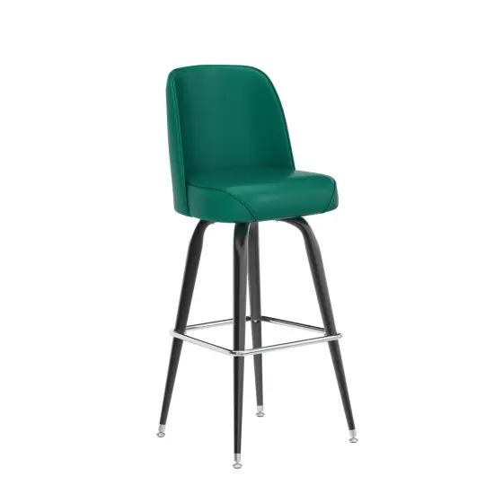 Emma and Oliver Metal Barstool with Swivel Bucket Seat Green {2}