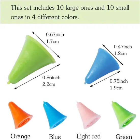 20 PCS Knitting Needles Point Protectors/Stoppers with Plastic Box, Include 10 Small & 10 Large, Knit Needle Tip Covers for Beginners Knitting Craft DIY {3}