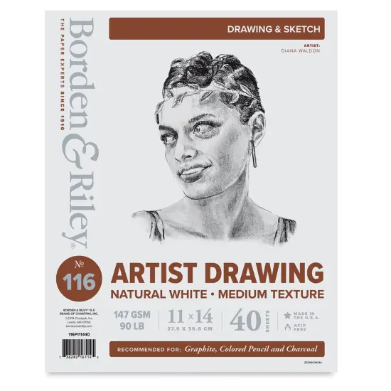 Borden & Riley #116 Artist Drawing Paper Pad - 11" x 14", 40 Sheets {1}