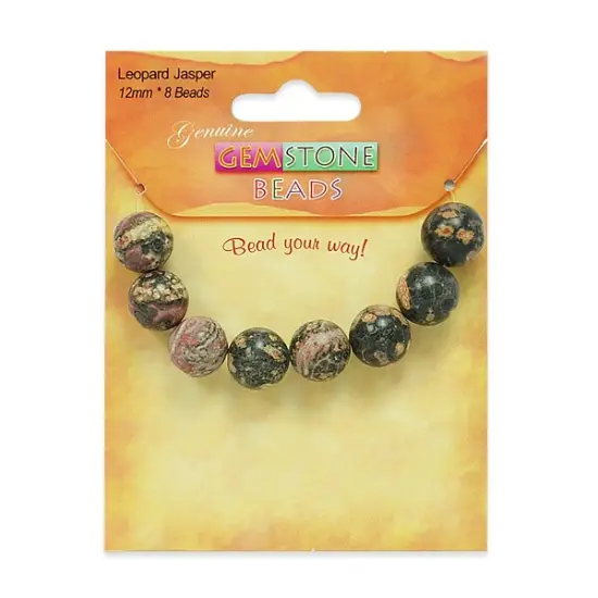 6 Packs of Leopard Jasper Beads Pack of 8 {2}