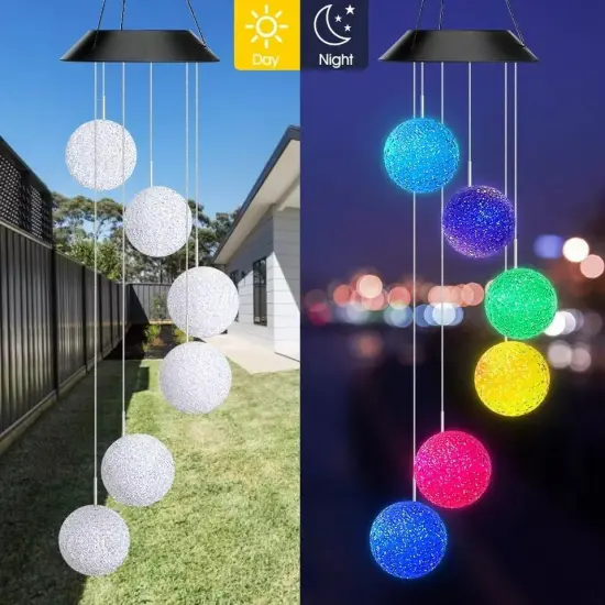 Solar Powered LED Wind Chime Lights Color-Changing Yard Garden Decor Xmas Gift {3}