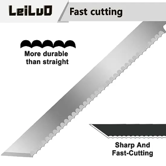 9-Inch Soft Material Cutting Reciprocating Saw Blades 2 Piece Stainless Steel Sawzall Blades for Cutting Meat Sponge Fiber with Storage Case {6}