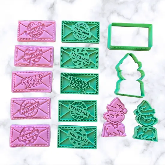 Christmas Grump MailCookie Cutter 8 pcsCookies Set Cutter And Stamp {1}