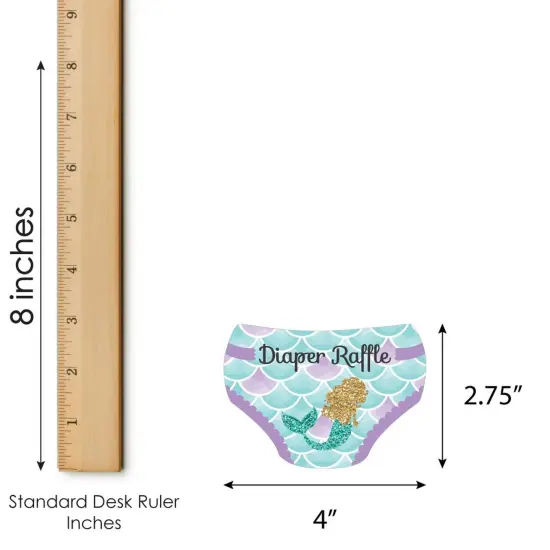 Big Dot of Happiness Let's Be Mermaids - Diaper Shaped Raffle Ticket Inserts - Baby Shower Activities - Diaper Raffle Game - Set of 24 {4}