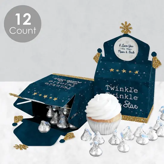 Big Dot of Happiness Twinkle Twinkle Little Star - Treat Box Party Favors - Baby Shower or Birthday Party Goodie Gable Boxes - Set of 12 {4}