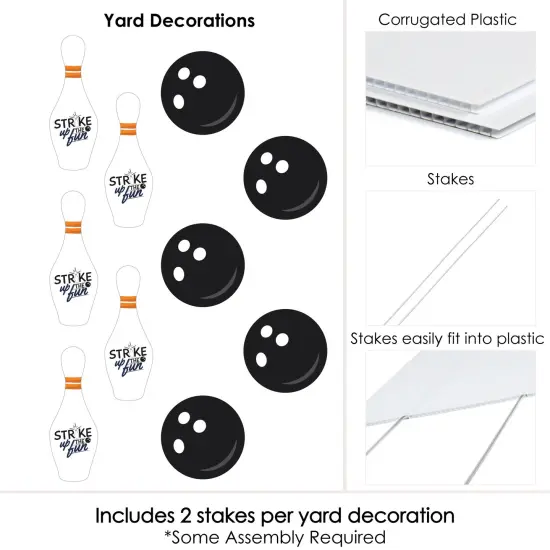 Big Dot of Happiness Strike Up the Fun - Bowling - Bowling Pins & Ball Lawn Decor - Outdoor Birthday Party or Baby Shower Yard Decorations - 10 Piece {7}