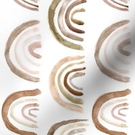 Various Fabrics by the Yard or Fat Quarter Boho Rainbows Rotated Neutral Nursery Earthy Colors Watercolor Modern Kids Beige Natural Custom Printed Fabric by Spoonflower {7}