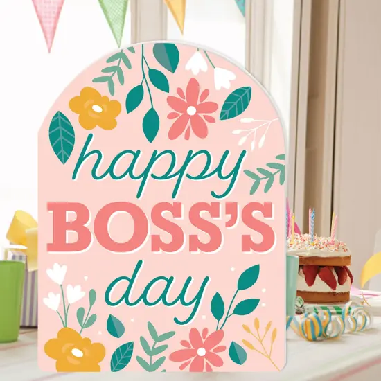 Big Dot of Happiness Female Best Boss Ever - Happy Women Boss's Day Giant Greeting Card - Big Shaped Jumborific Card - 16.5 x 22 inches {3}