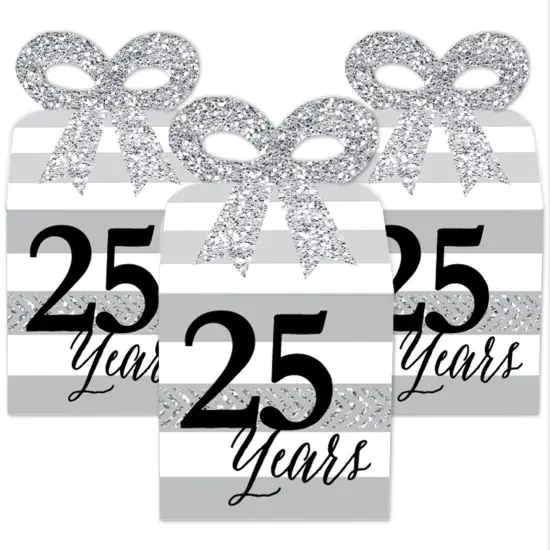 Big Dot of Happiness We Still Do - 25th Wedding Anniversary - Square Favor Gift Boxes - Anniversary Party Bow Boxes - Set of 12 {3}