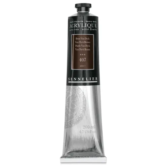 Sennelier Extra-Fine Artist Acryliques - Van Dyck Brown, 200 ml tube {1}