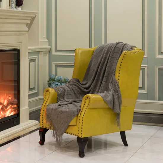 Decorative Throw Blanket - 50x60in Soft Knit with Delightful Fringe Edges for a Sophisticated and Cozy Touch to Your Living Space Lightweight, Breathable, Easy Care, Versatile, All-Season, Ideal for Lounging, Gifting Gray {5}