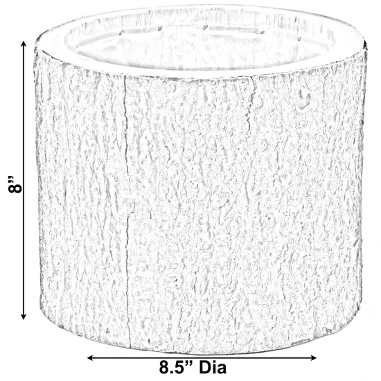 Wooden Stump Tree Branch with Bark Succulent Planter Pot Flower Shelf {4}