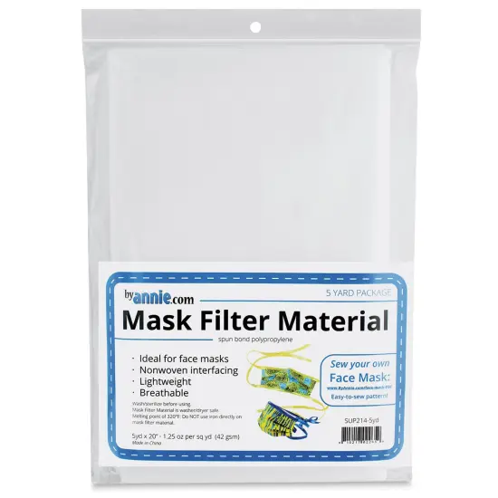 By Annie Mask Filter Material - White, 20" x 5 yards {1}