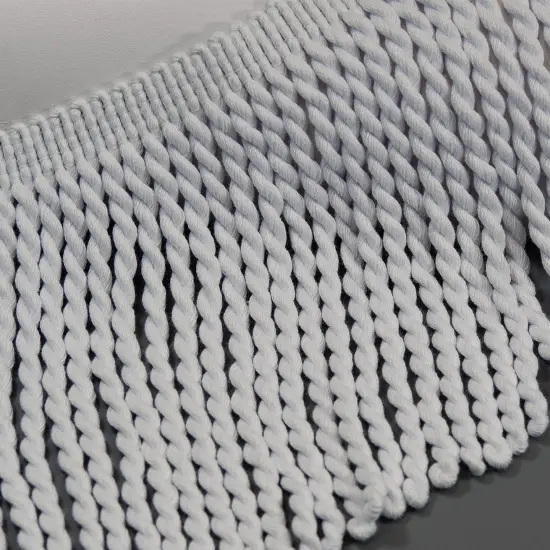 6" Cotton Bullion Fringe Trim White {4}