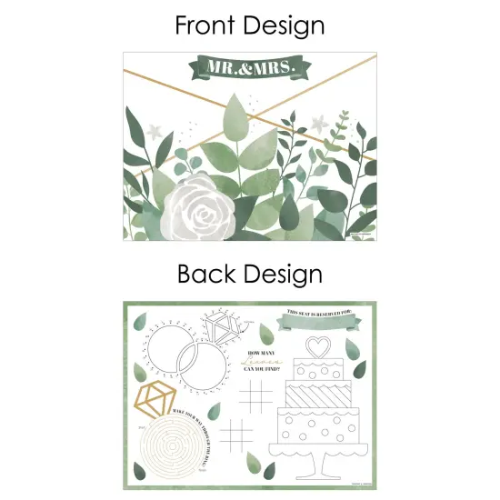 Big Dot of Happiness Boho Botanical Bride - Paper Greenery Bridal Shower and Wedding Party Coloring Sheets - Activity Placemats - Set of 16 {7}
