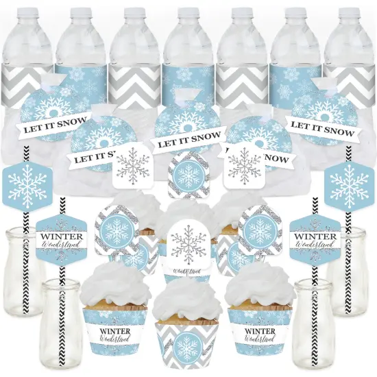 Big Dot of Happiness Winter Wonderland - Snowflake Holiday Party and Winter Wedding Favors and Cupcake Kit - Fabulous Favor Party Pack - 100 Pieces {1}