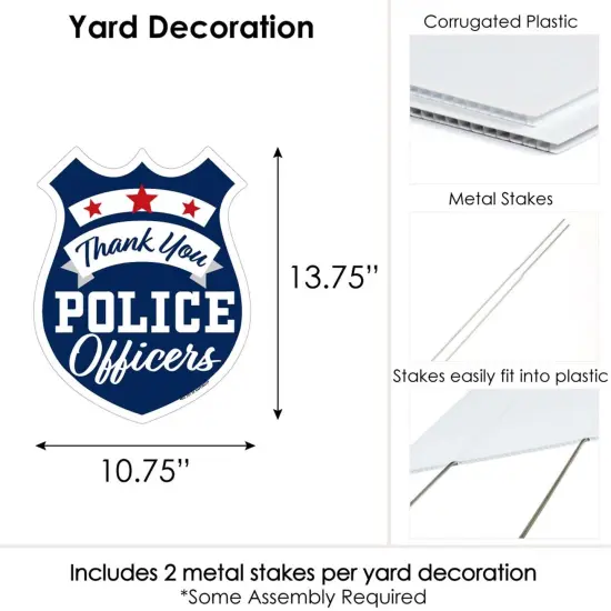 Big Dot of Happiness Thank You Police Officers - Outdoor Lawn Sign - First Responders Appreciation Yard Sign - 1 Piece {7}