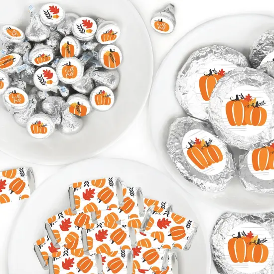 Big Dot of Happiness Fall Pumpkin - Halloween or Thanksgiving Party Candy Favor Sticker Kit - 304 Pieces {1}