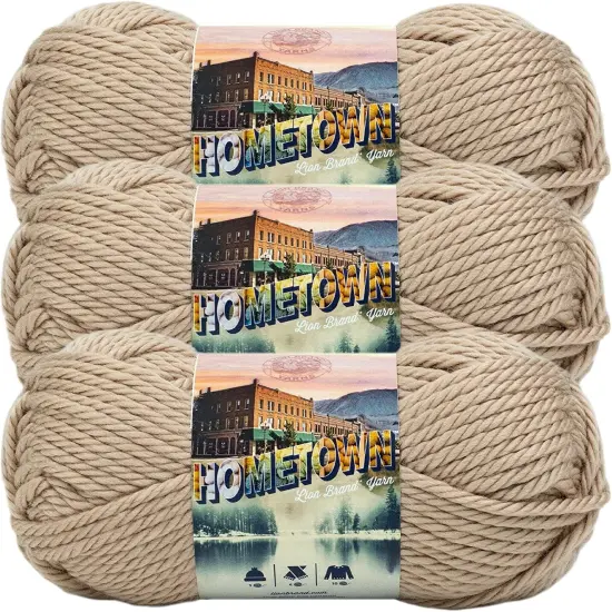 (Pack of 3) Lion Brand Hometown Yarn-Highland Park Beige {1}