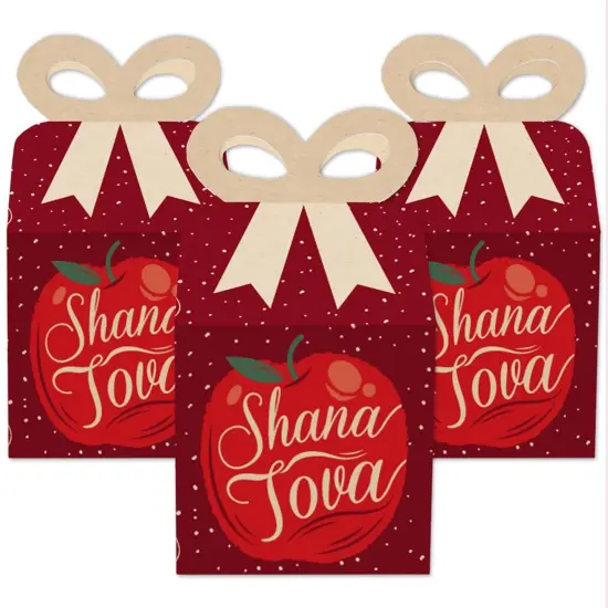 Big Dot of Happiness Rosh Hashanah - Square Favor Gift Boxes - New Year Bow Boxes - Set of 12 {3}