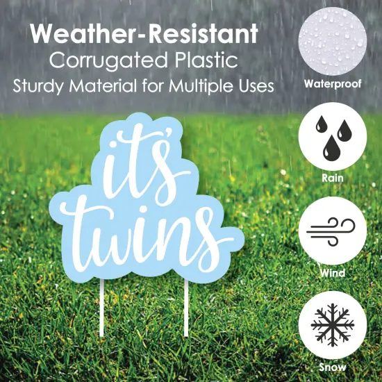 Big Dot of Happiness It's Twin Boys - Yard Sign and Outdoor Lawn Decorations - Blue Twins Baby Shower Yard Signs - Set of 8 {4}