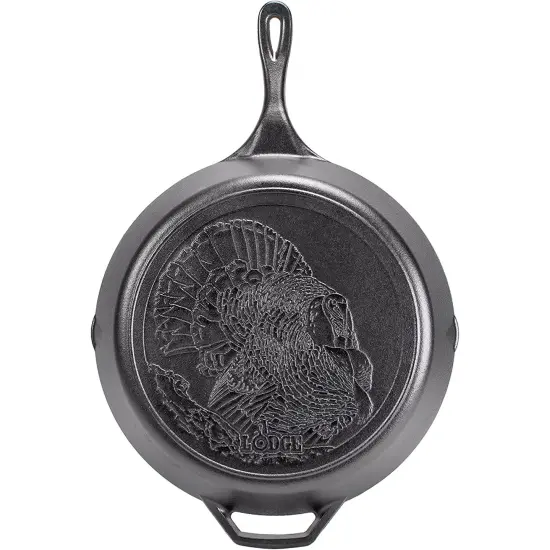 Lodge Pre Seasoned Cast Iron Wildlife Series Turkey Skillet 13.25 inch {1}