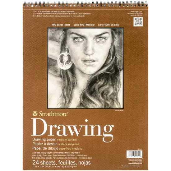 Strathmore Medium Drawing Spiral Paper Pad 11"X14"-24 Sheets {1}