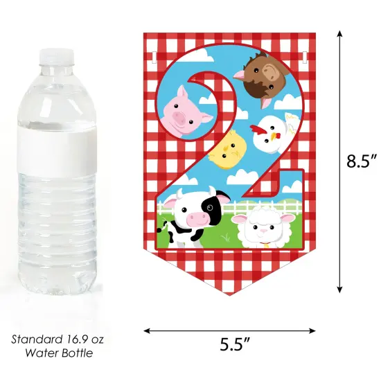 Big Dot of Happiness 2nd Birthday Farm Animals - Barnyard Second Birthday Party Bunting Banner - Party Decorations - Happy 2nd Birthday {3}