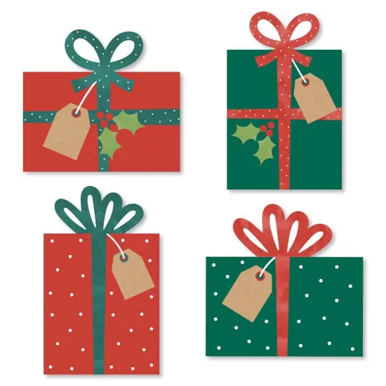 Big Dot of Happiness Happy Holiday Presents - DIY Shaped Christmas Party Cut-Outs - 24 Count {1}