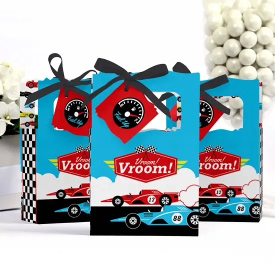 Big Dot of Happiness Let's Go Racing - Racecar - Baby Shower or Race Car Birthday Party Favor Boxes - Set of 12 {4}