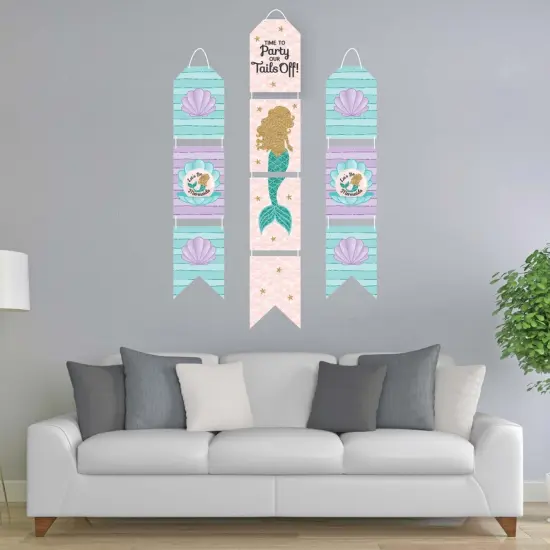 Big Dot of Happiness Let's Be Mermaids - Hanging Vertical Paper Door Banners - Baby Shower or Birthday Party Wall Decoration Kit - Indoor Door Decor {3}