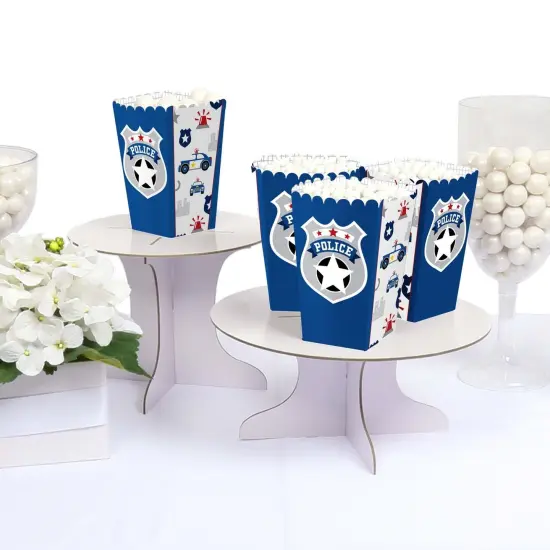 Big Dot of Happiness Calling All Units - Police - Cop Birthday Party or Baby Shower Favor Popcorn Treat Boxes - Set of 12 {4}