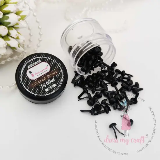 Dress My Craft Brads 10mm 100/Pkg-Jet Black {2}