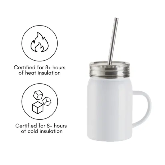 Craft Express 4 Pack 17oz Stainless Steel Lidded Mason Jar - Perfect for Sublimation Projects {3}