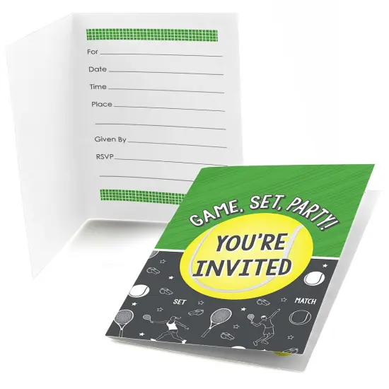 Big Dot of Happiness You Got Served - Tennis - Fill In Baby Shower or Tennis Ball Birthday Party Invitations (8 count) {1}