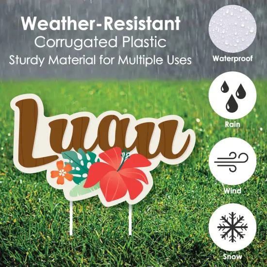 Big Dot of Happiness Tropical Luau - Yard Sign and Outdoor Lawn Decorations - Hawaiian Beach Party Yard Signs - Set of 8 {4}