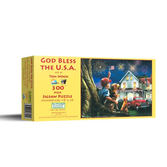 Sunsout God Bless the USA 300 pc Fourth of July Jigsaw Puzzle 28794 {3}