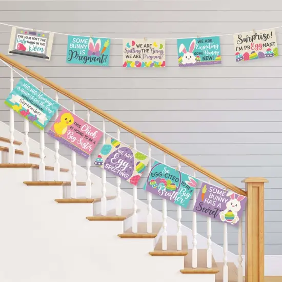 Big Dot of Happiness Hippity Hoppity - Photo Prop Signs - Easter Bunny Pregnancy Announcements - 10 Pieces {4}